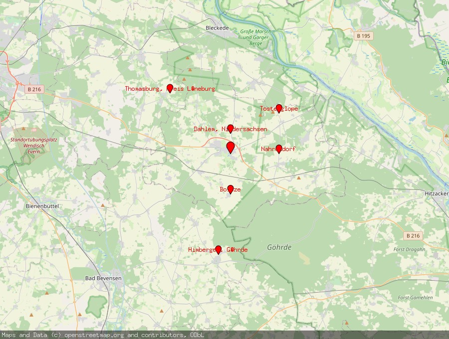 Landkarte von Dahlenburg