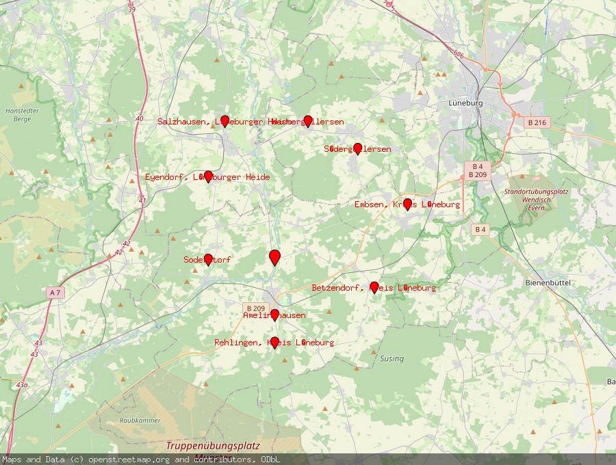 Landkarte von Oldendorf (Luhe)