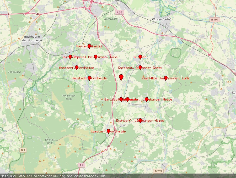 Landkarte von Toppenstedt