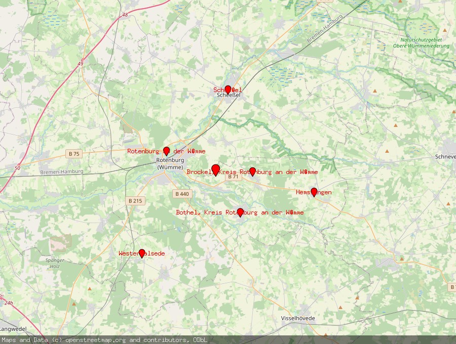 Landkarte von Hemsbünde