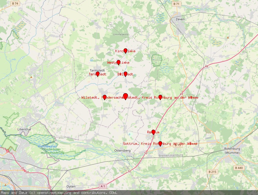 Landkarte von Vorwerk bei Tarmstedt